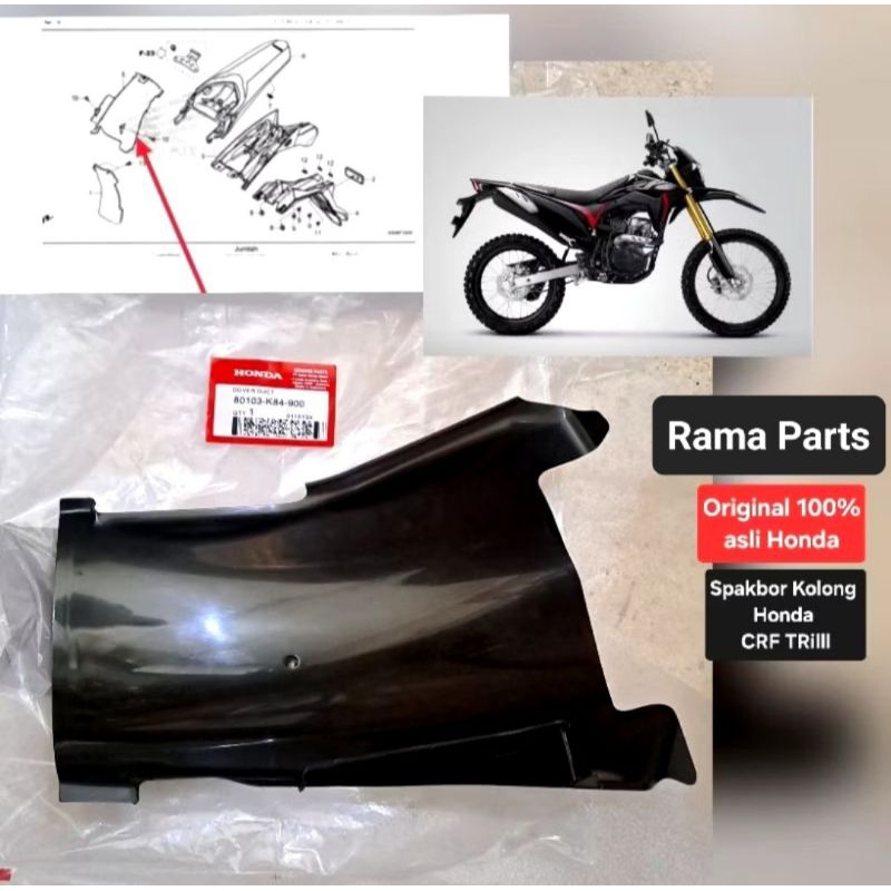 80103 - K84 - 900  SLEBOR KOLONG CRF 150 TRIL  2017  ASLI ORIGINAL HONDA AHM