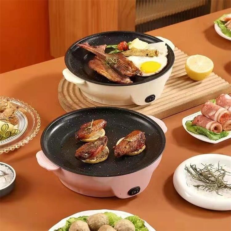 SHENAR ELECTRIC BBQ GRILL PAN / PANCI PANGANG BBQ / MINI GRILL PAN KOREAN / GRILL PAN MULTIFUNGSI, S