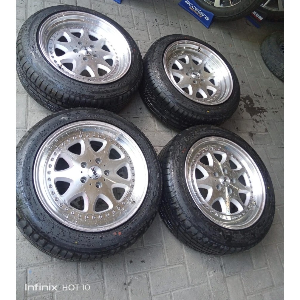 Velg Mobil Bekas Racing HSR BAVARIA Ring 18 Lebar 8,5/9,5 Pcd 5x114,3 Plus ban 225/55 R18
