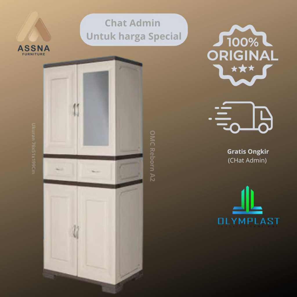 Lemari Pakaian Plastik Olymplast OMC REBORN A2 2 Pintu