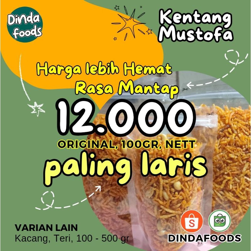 

Kentang Mustofa / Keripik Kering Kentang Mustofa : ORIGINAL-KACANG-TERI (Rasa: Sedang & Pedas) 100gr