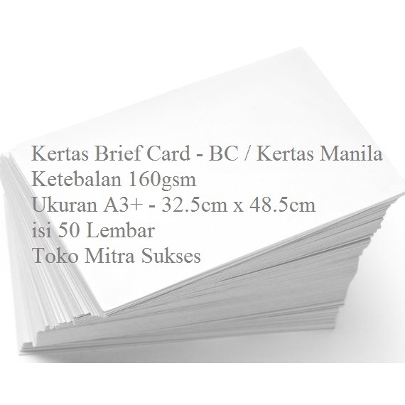 

C96LS8355 A3 Kertas Brief Card BC Kertas Manila 16GSM A3 isi 5 Lembar