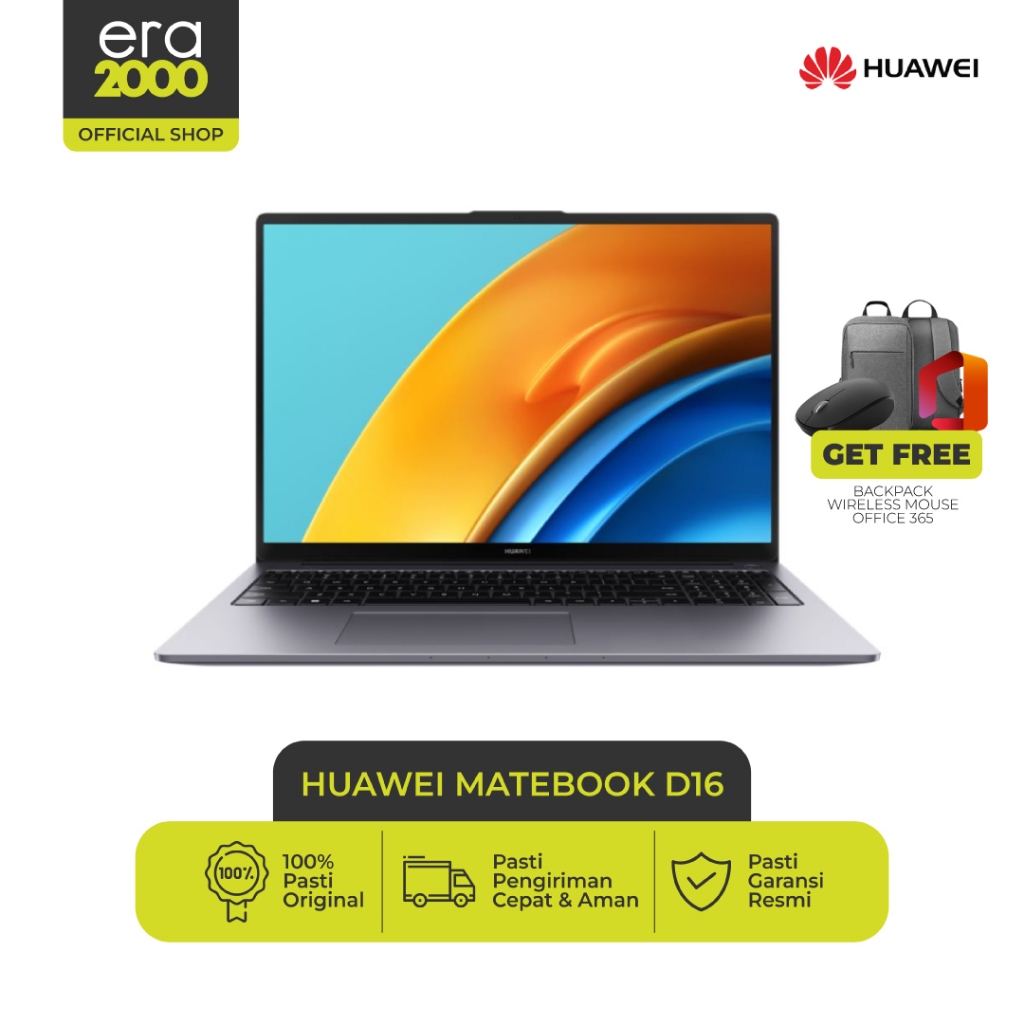 Era 2000-HUAWEI MateBook D16 [16GB/512GB SSD] Laptop Win11H Garansi Resmi