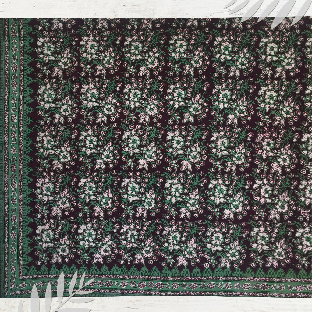Batik jambi motif hijau | dasar bahan baju (Panjang.2m Lebar.105cm)