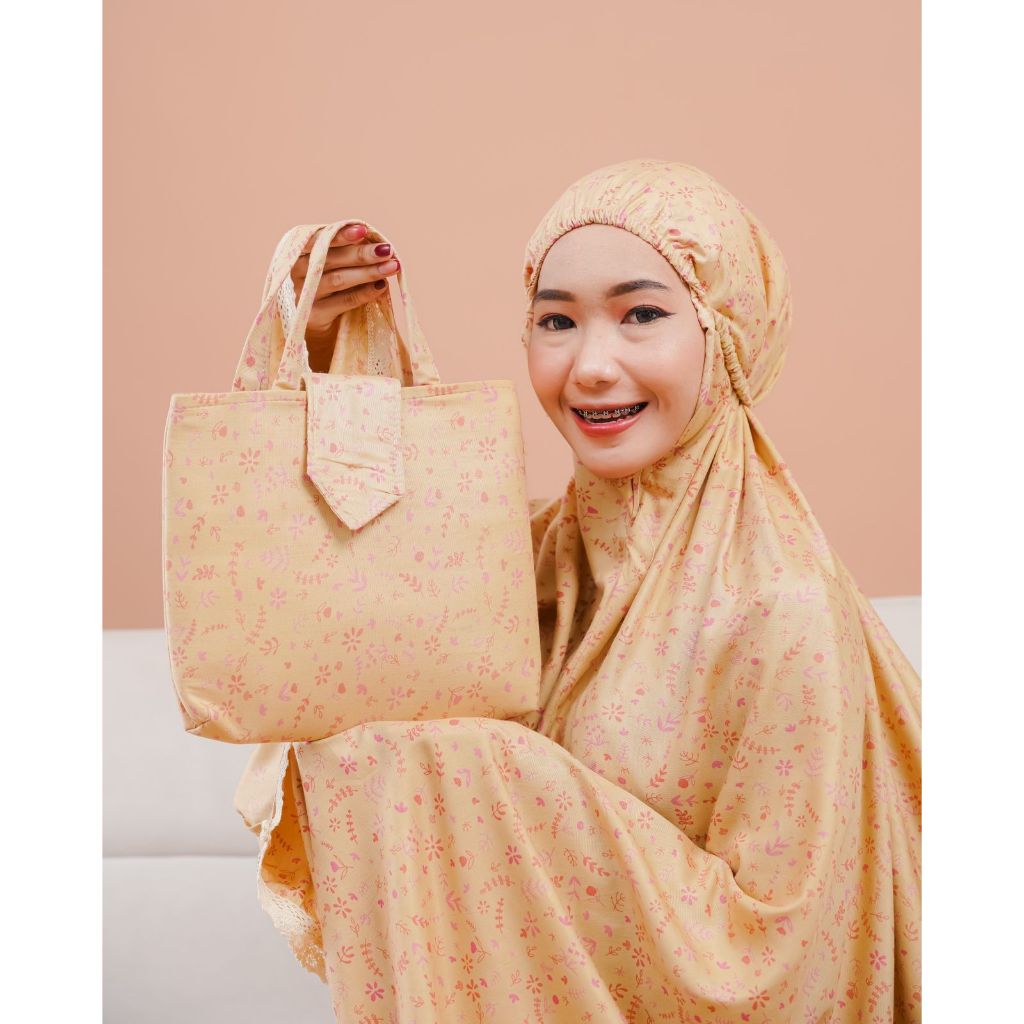 Mukena Jumbo Dewasa Nabila Rayon Bali Kombinasi Renda Muslim Fit Kain Motif Cantik Mewah Nyaman