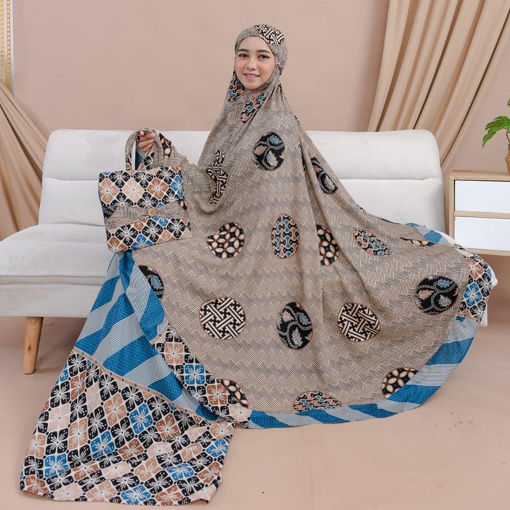 Mukena Travel Batik Premium bahan Rayon Premium Size Standart Jumbo Adem Nyaman halus dan lembut ( M