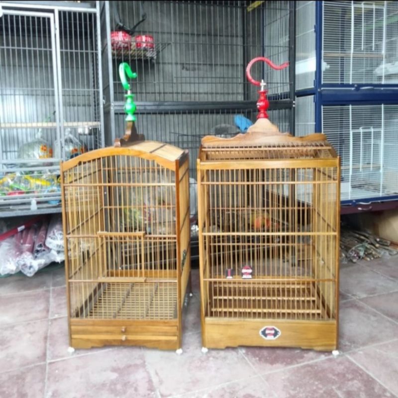 Kandang burung merk ebod kayu jati no 2
