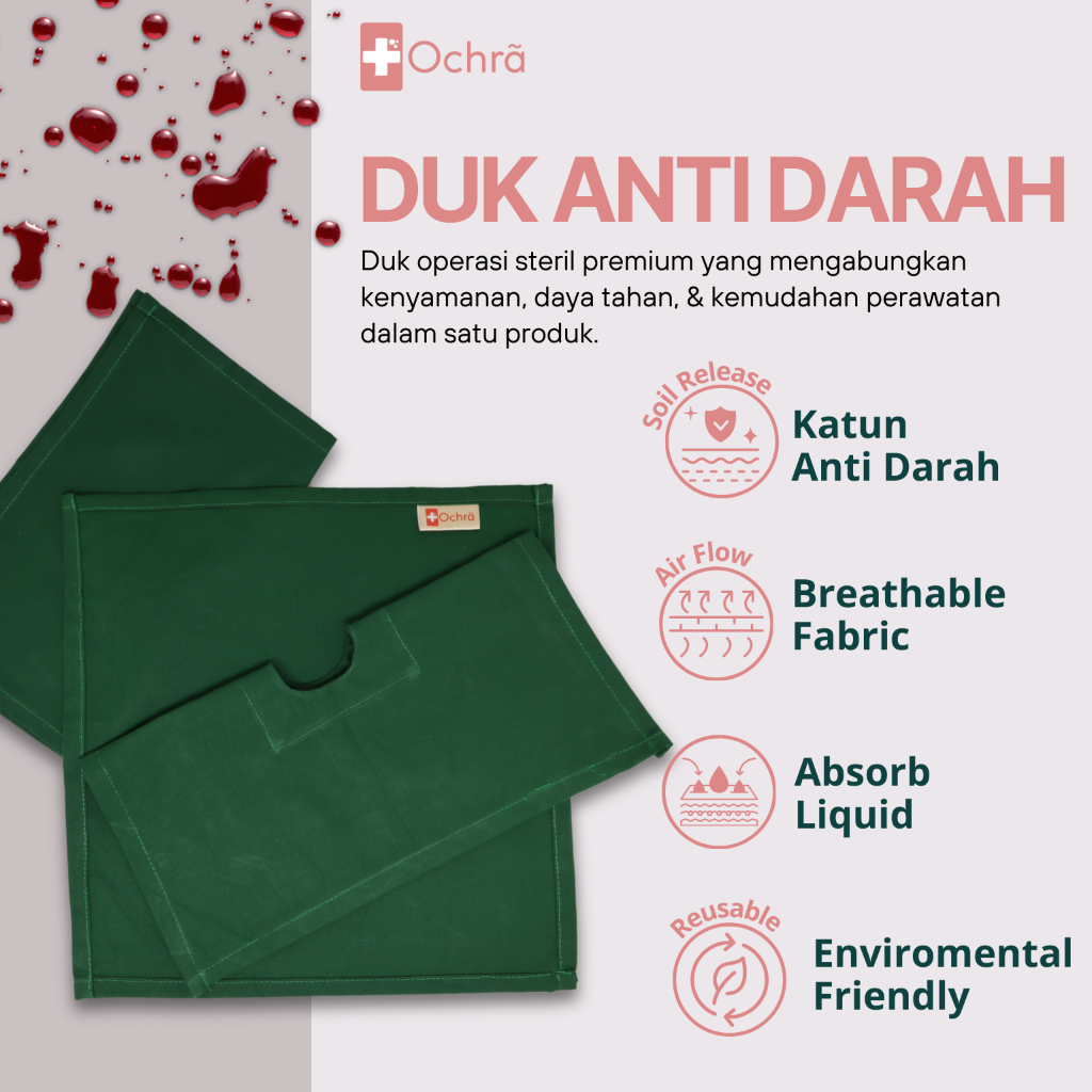 Ochra Duk Steril Operasi | Duk Operasi Anti Darah | Kain Operasi