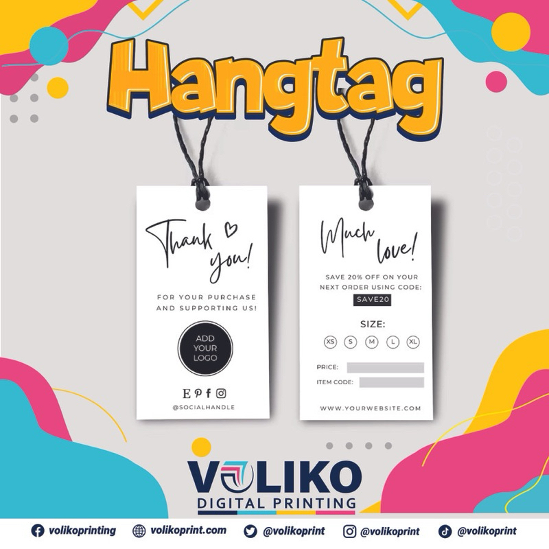 

Cetak Hang Tag Custom Isi 100 Pcs Plus Die Cut | Cutting Full Putus | Hang Tag Baju Murah dan Berkualitas
