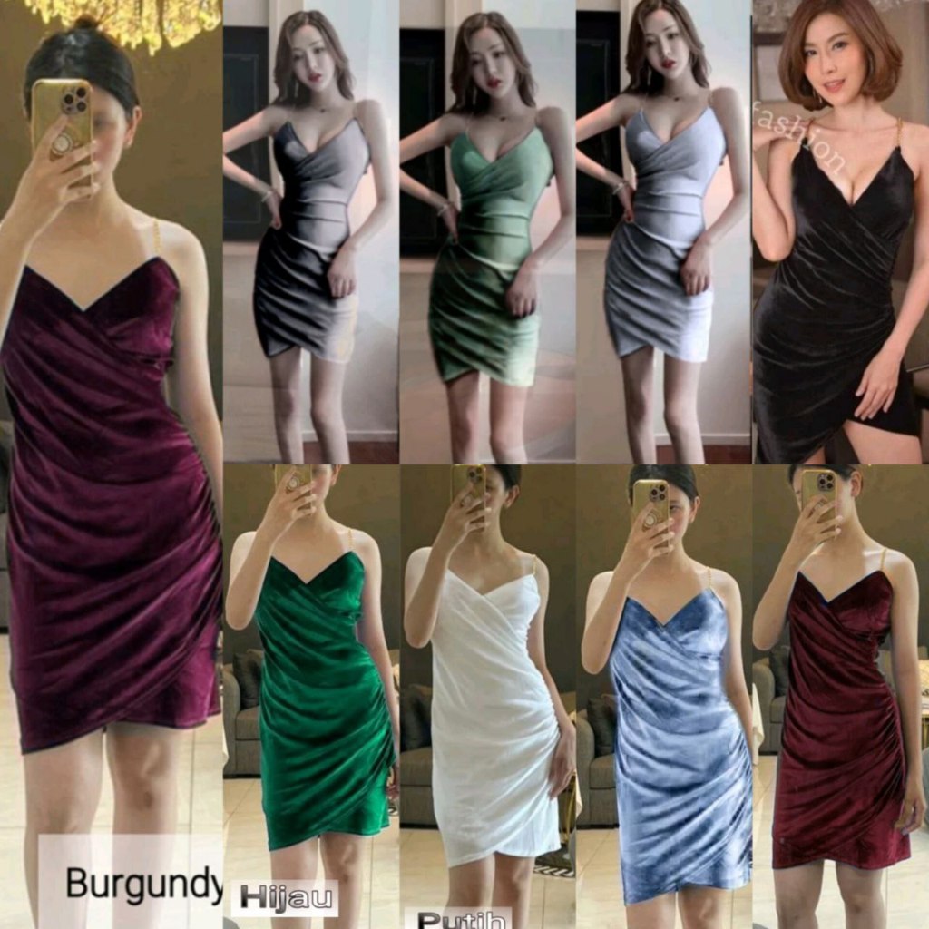 TERBARU - FASHION WANITA SEXY DRESS BLUDRU RANTAI HANI - AT19 - DRESS PESTA - DRESS PESTA DEWASA & A