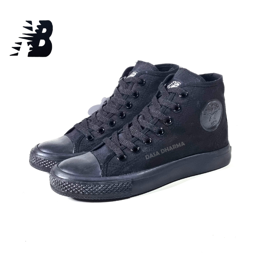 Sepatu MB Basket Sekolah SD SMP SMA Tinggi Hitam Polos