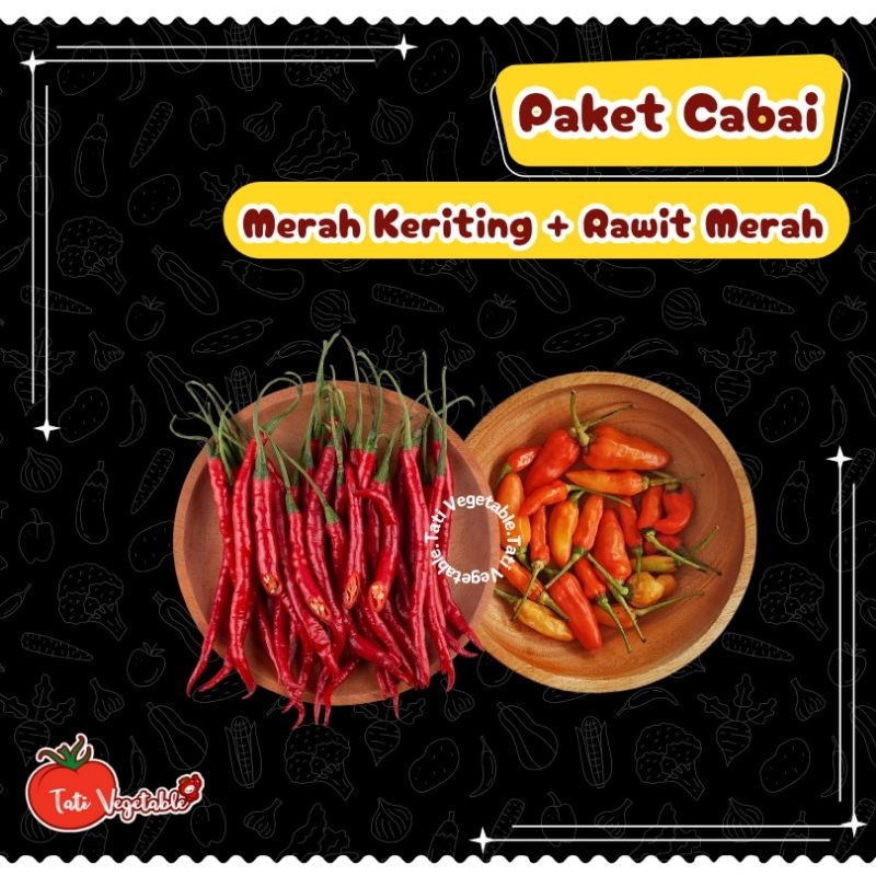 

Cabe Rawit Merah dan Cabe Merah Keriting || Aneka Cabai Grosir || Fresh || Sayuran Segar || Tati Vegetable || Groceries || Sayuran Murah Jabodetabek