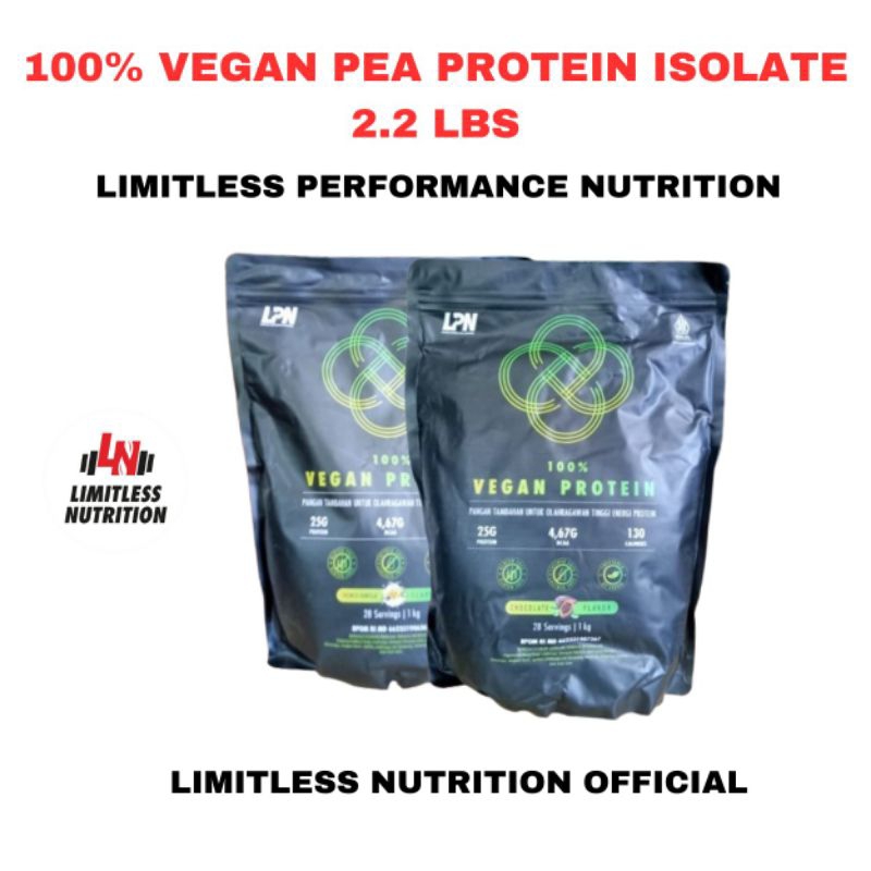 

LPN Limitless Performance100℅ VEGAN PEA PPROTEIN ISOLATE plant 2.2lbs 1kg 2.2 lbs 1 kg