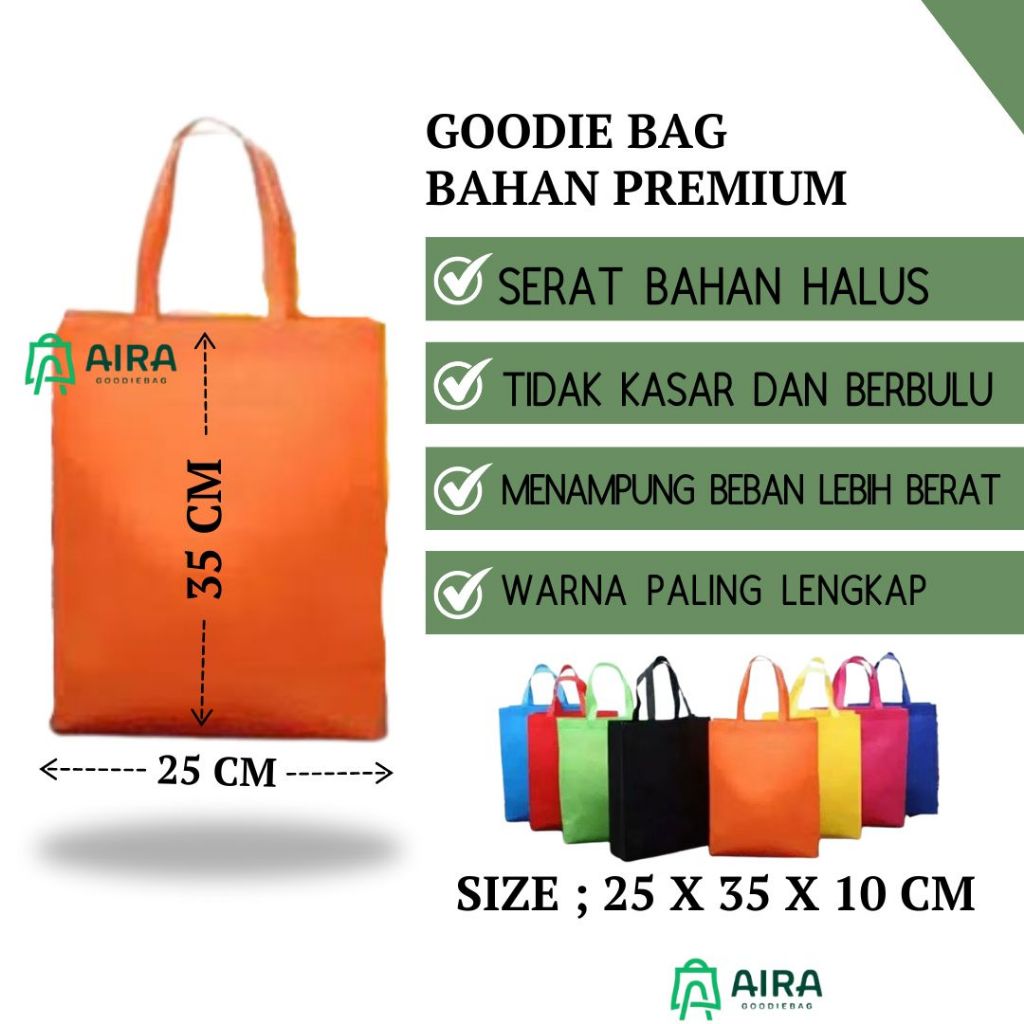 

tas spunbond polos 25x35 tas kain handle lipat samping - Merah ( G65)