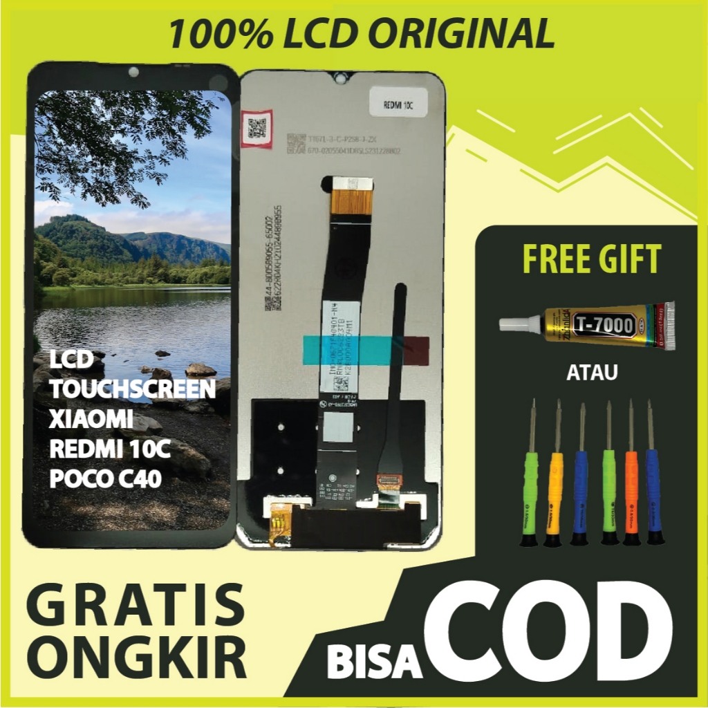 【ORIGINAL 100%】LCD TOUCHSCREEN XIAOMI REDMI 10C/ POCO C40 FULLSET TOUCHSCREEN / ORIGINAL100%
