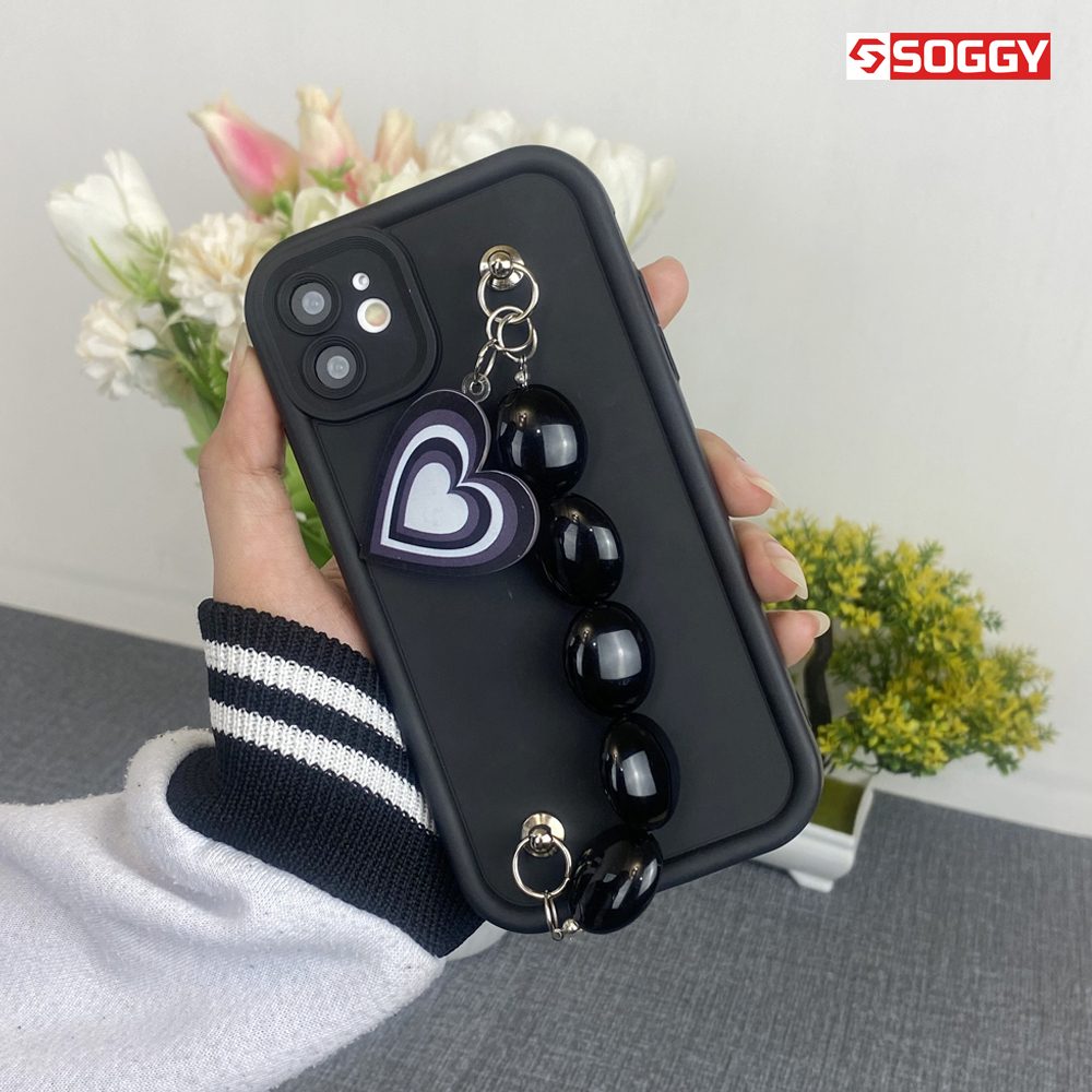 SOGGY Case Rose Matte Black Love Aesthetic Casing Tali For  Vivo Y18 Y28 Y03 Y100 Y200 Y17S Y27S Y27