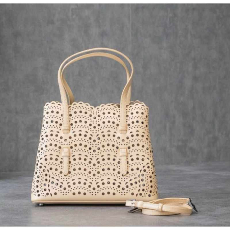 (PO KOREA) ALAIA MINA 25 VIENNE LUX WAVE CALFSKIN DUNE - ORIGINAL