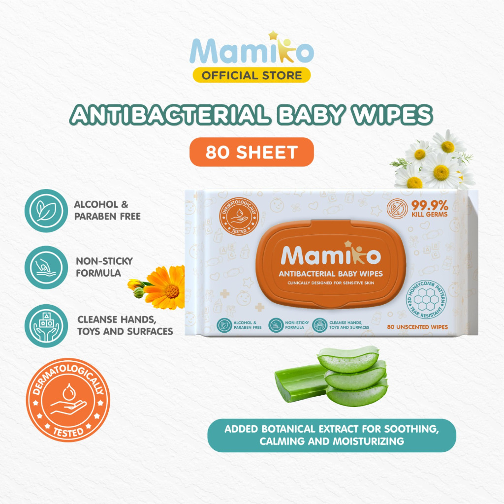 KUB x Mamiko pure water Baby wipes 80s | Tisu Basah Bayi