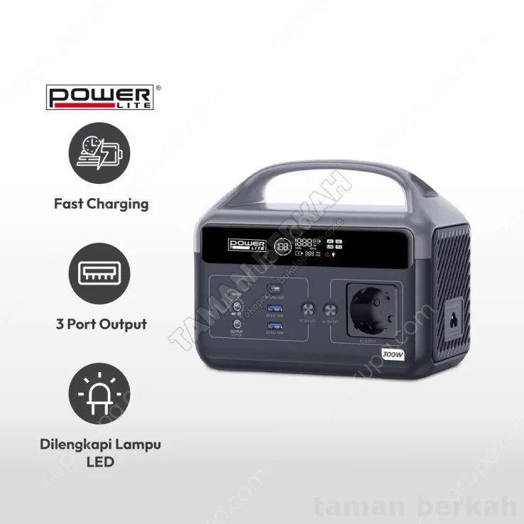 POWERLITE  POWER STATION BATERAI 300W - PORTABLE POWER STATION 300W