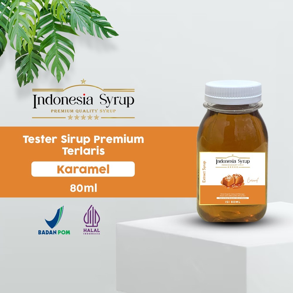 

Sirup Premium Rasa Caramel / Karamel Minuman Sirop Flavoured Syrup Halal BPOM 80 ml Indonesia Syrup Omura Powder