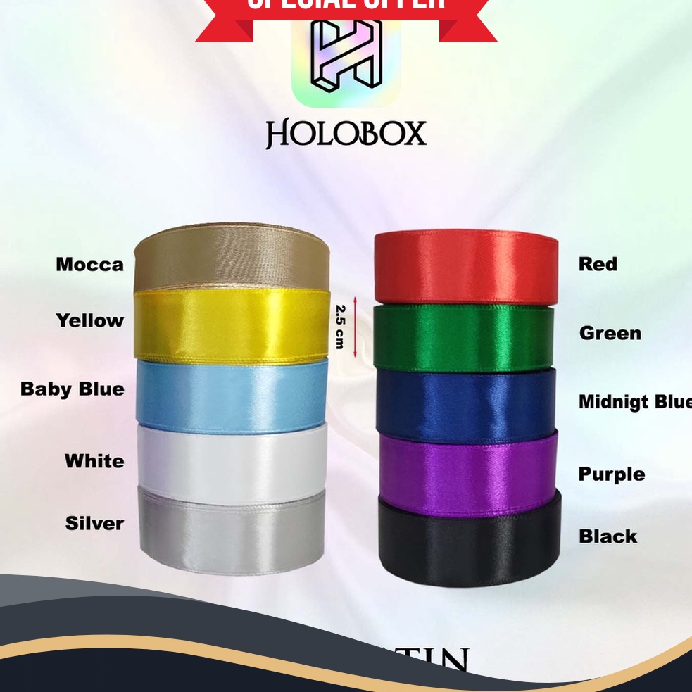 

JAMINAN KEPUASAN PELANGGAN Pita Satin Ribbon Kado 1 Inch 25 cm Panjang 18 MeterD63