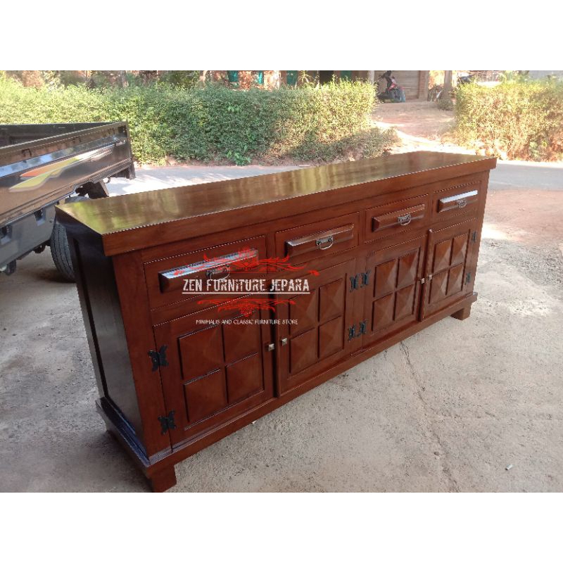 bufet tv minimalis lemari pajangan jati bufet jati jepara