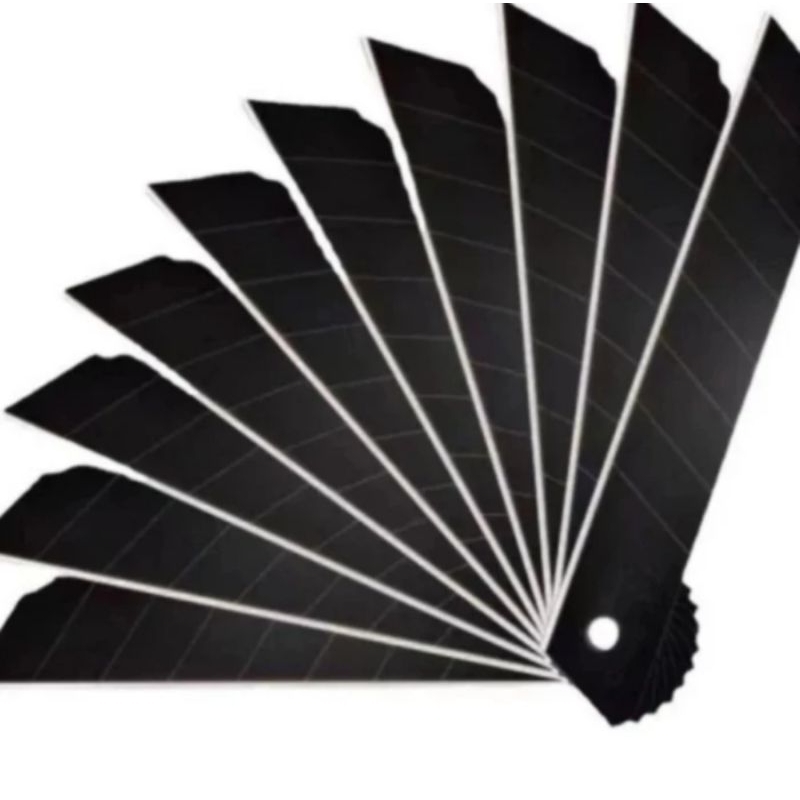 

isi reffil cutter pisau besar lebar baja hitam panjang 11 cm