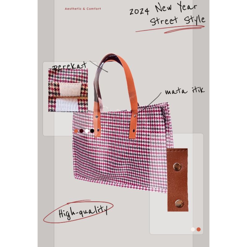 

(100% FOTO ASLI) TAS VINTAGE DOLBY BATIK / TAS KOTAK SIMPEL /TAS KOTAK MAKANAN DLL