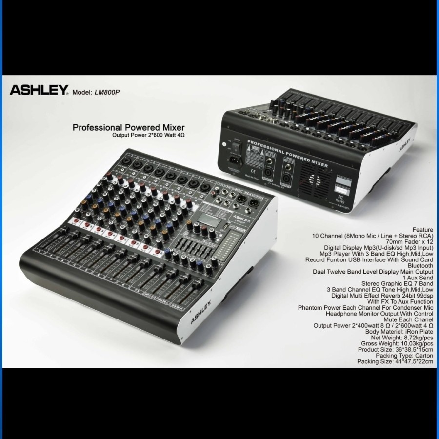 POWER MIXER ASHLEY LM-800P POWER MIXER ASHLEY LM800P ORIGINAL