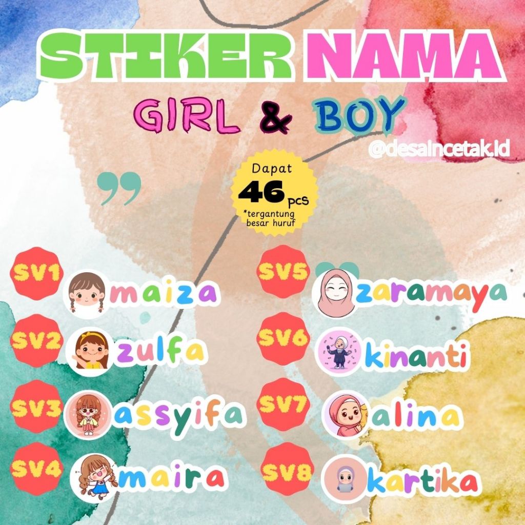 

[DESAINCETAK.ID] STIKER LABEL NAMA ANAK CUSTOM CUTTING BENTUK