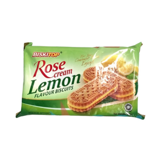 

Snack Biskitop Rose Cream Flavour Biskuit 220gr - Lemon / Strawberry