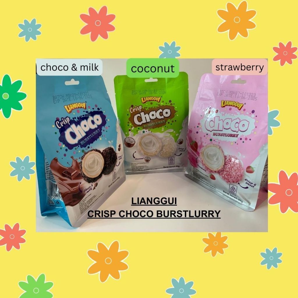 

[Halal] Lianggui Wafer Bulat Salut Coklat / Crisp Choco Burstlurry (Strawberry/Choco & Milk/Coconut)