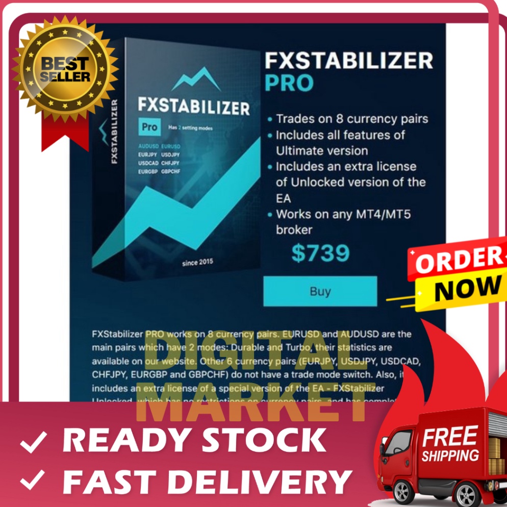 READYV Terbaru  Fxstabilizer Pro Robot EA MT4  2 Mode Auto Trade EA  More Profit Low Risk Murah