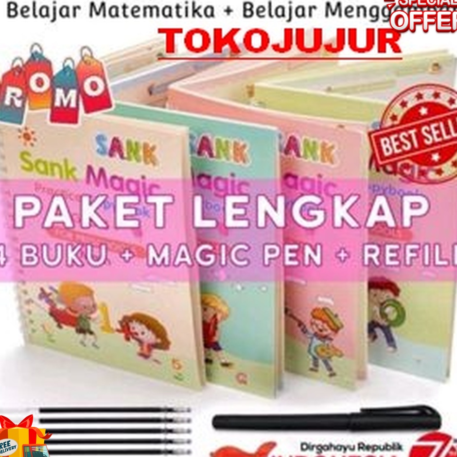CASHBACK JUJUR Buku Ajaib Belajar Menulis Anak SANK MAGIC WATER BOOK Latihan Berhitung Menggambar Tu