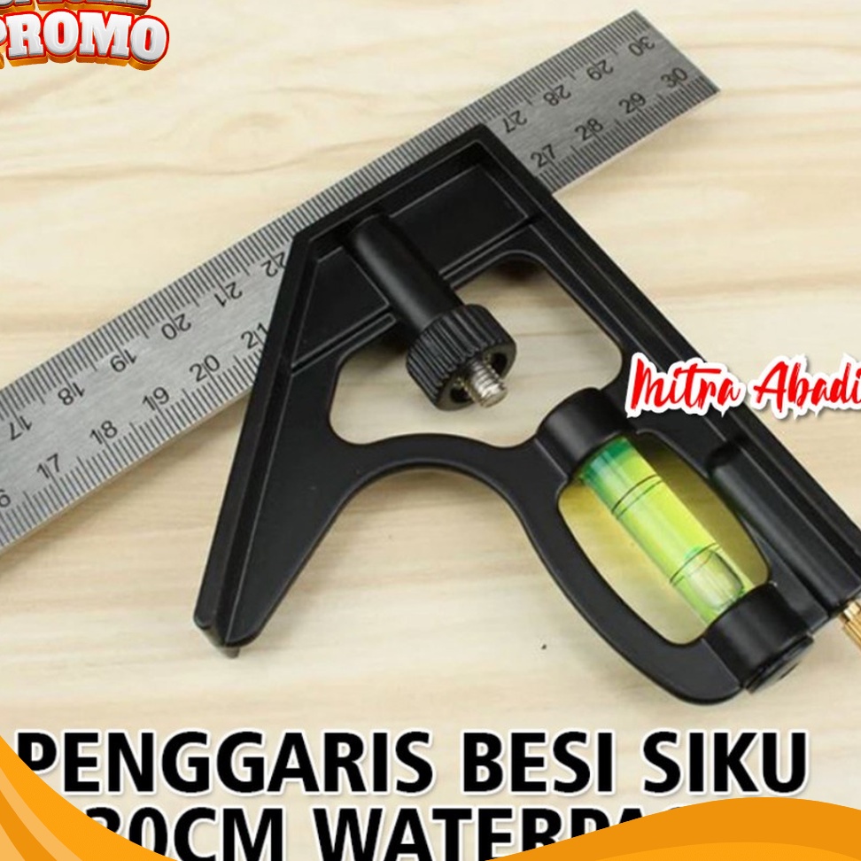 

DISKON LUAR BIASA Penggaris Besi Sudut Penggaris Besi Siku Meter WATERPASS 3 cm