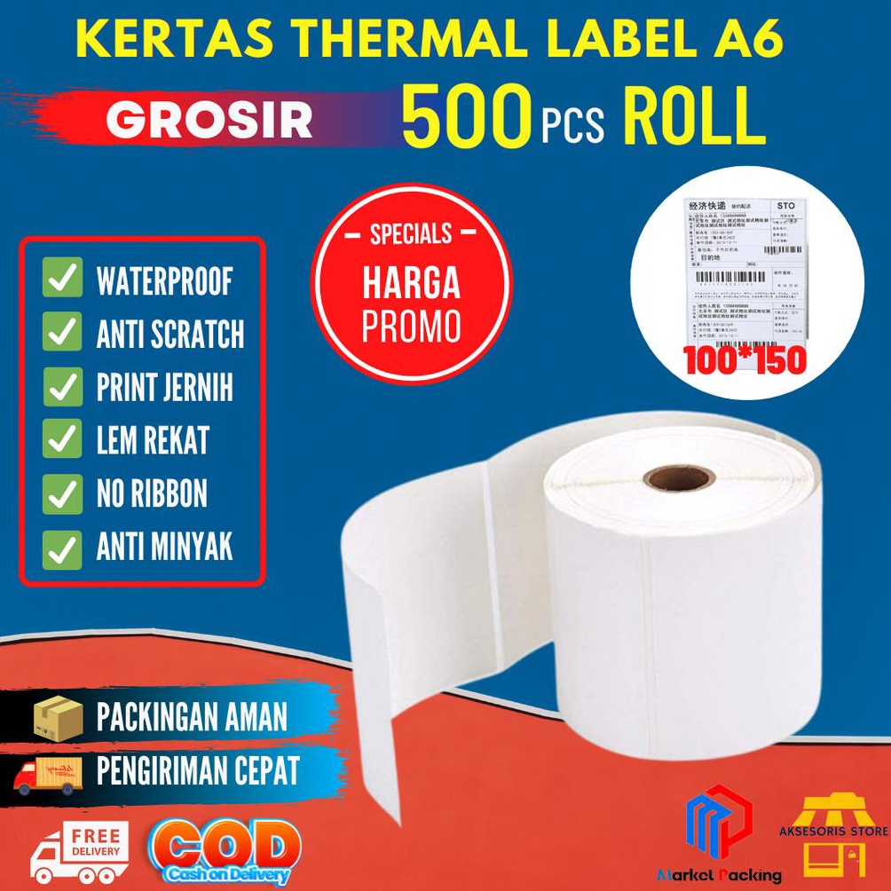 

ybBest Seller LABEL THERMAL 1X15 ROLL STICKER BARCODE A6 88