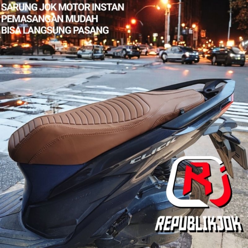 Sarung Jok Motor Vario 150, Vario 125, Scoopy Beat Deluxe MBtech Carrera Cokelat