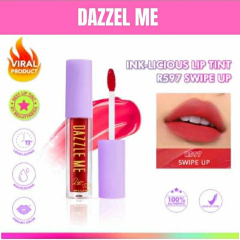 DAZZLE ME | Ink Licious Lip Tint | Hyper Stay Long Lasting Liquid | Lip Stand Moisturizing Tahan Lam