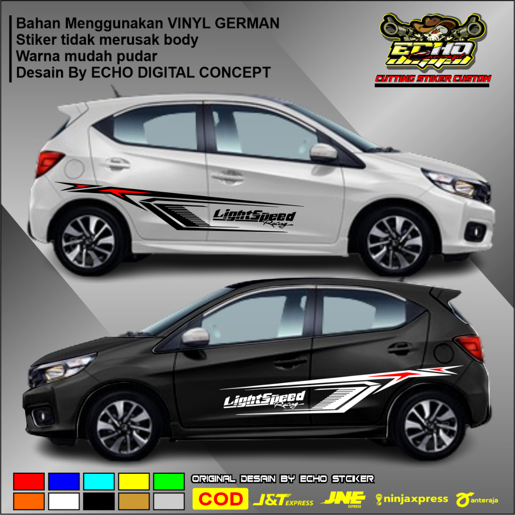 Sticker stiker mobil Honda Brio cutting stiker list body Brio stiker variasi body Brio