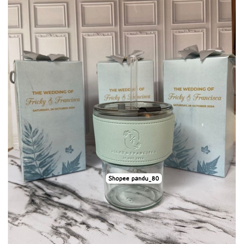 souvenir gelas sedotan, tumbler sedotan, tumbler kaca sedotan, gelas kaca / tumbler kaca sedotan gel