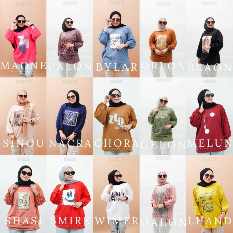Kaos big size zolaqu terbaru original / baju jumbo wanita premium