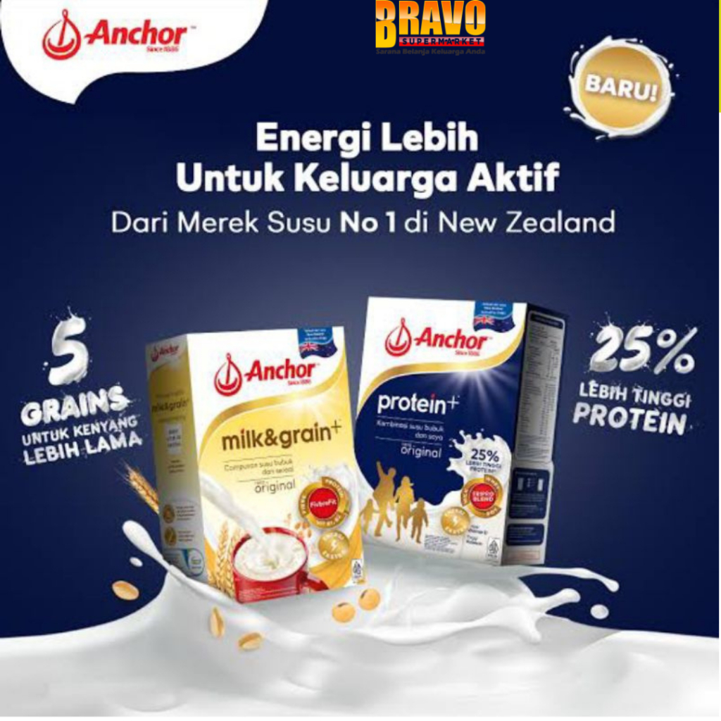 

Bravo Bojonegoro - [ BUY 1 GET 1 ] Anchor Milk & Grain 175GR FREE Anchor Protein Plus 175GR