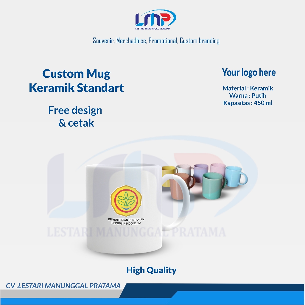 LMP LESTARI SOUVENIR - Merchandise Souvenir Custom Mug Keramik Standart 450 ml Code#1009 | Souvenir 