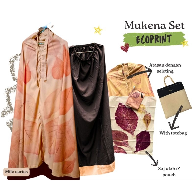 Mukena Ecoprint 2in1 Travel free Sajadah