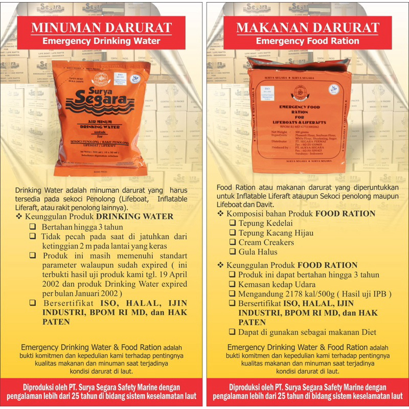 Jiwa_Mudamu Food Ration / Makanan Energi Darurat / Ransum Mre Surya Segara Exp 3 Tahun