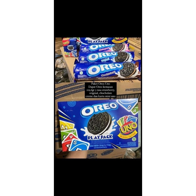 

1 PAKET ISI 3 BUNGKUS OREO KEMASAN BESAR + FREE UNO