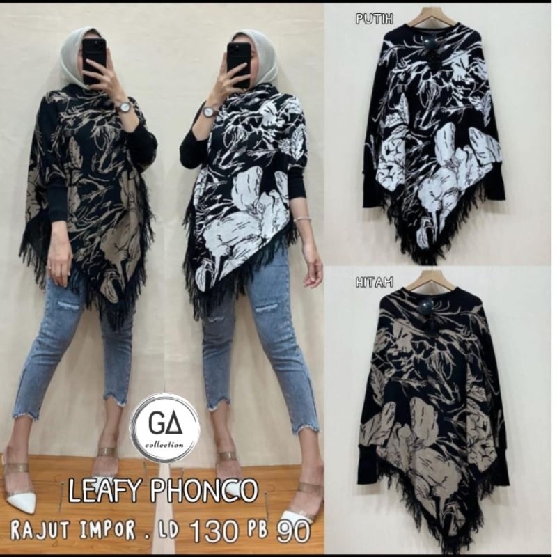 ATASAN BLOUSE BATWING JUMBO/LEAFY/BLOUSE TOP BATWING WANITA RAJUT IMPORT JUMBO LD 130 CM FIT XXXL