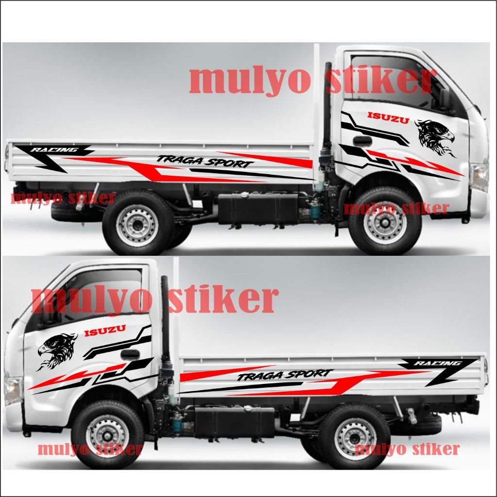 Stiker mobil pick up traga stiker cutting stiker variasi isuzu traga sport