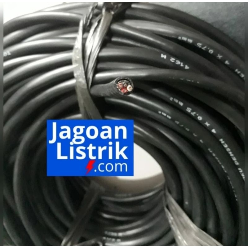 Kabel Screen 4x0.75mm Hitam Toyokundensen LIYCY 4x0.75 mm2 Ecer per meter 4 x 0.75 mm