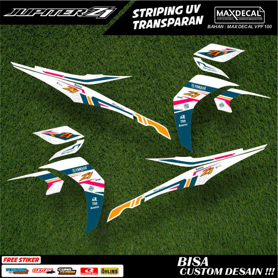 Stiker Transparan Aksesoris Motor Jupiter Z1 Desain Motif Elegant - SJZ1